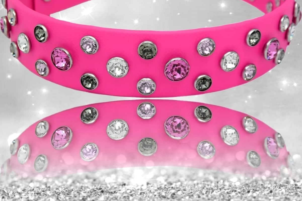 Pink rhinestone outlet collar