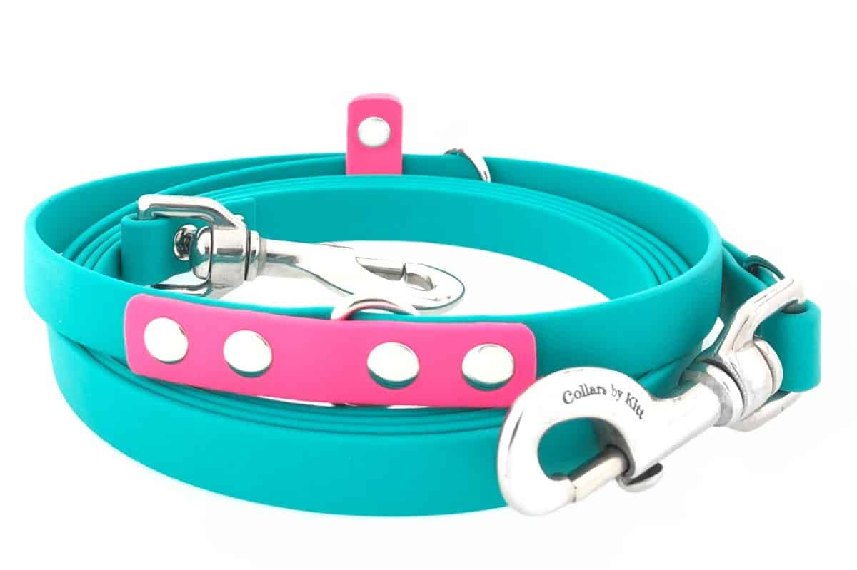 Hands Free Leash turq paradise